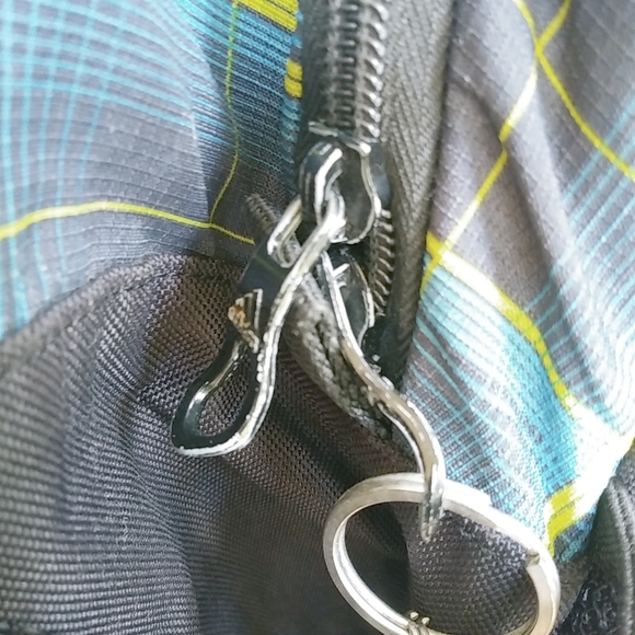 Adidas Black Green Plaid Large Backpack - Picture 9 of 11